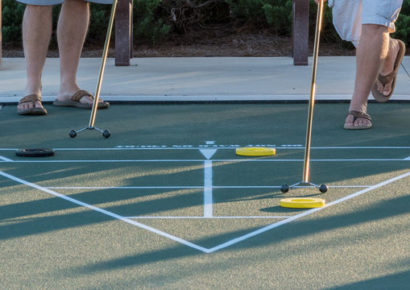 Villager is Serious About Shuffleboard