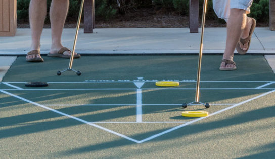 Villager is Serious About Shuffleboard