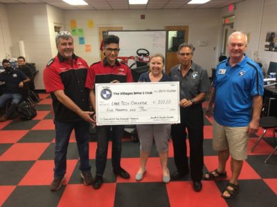 The Villages BMW Z Club Awards Scholarship to Local College Student